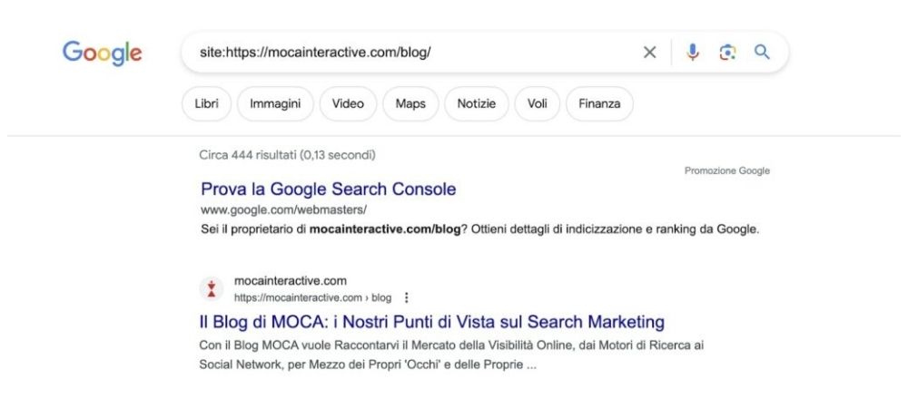 Comando site: seguito dal path